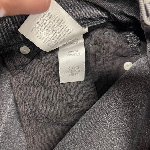 Citizens Of Humanity Black Denim Jeans Emerson Size 24 Button Fly Distressed - Picture 13 of 14